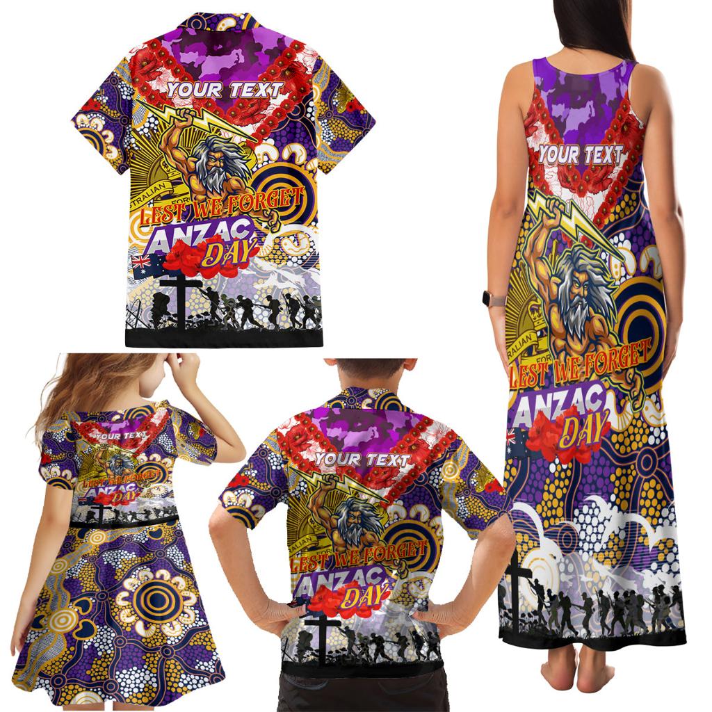 Personalised Storm ANZAC Day Family Matching Tank Maxi Dress and Hawaiian Shirt Aboriginal Rising Sun