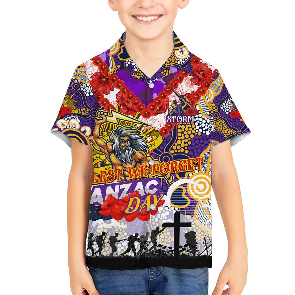 Personalised Storm ANZAC Day Hawaiian Shirt Aboriginal Rising Sun