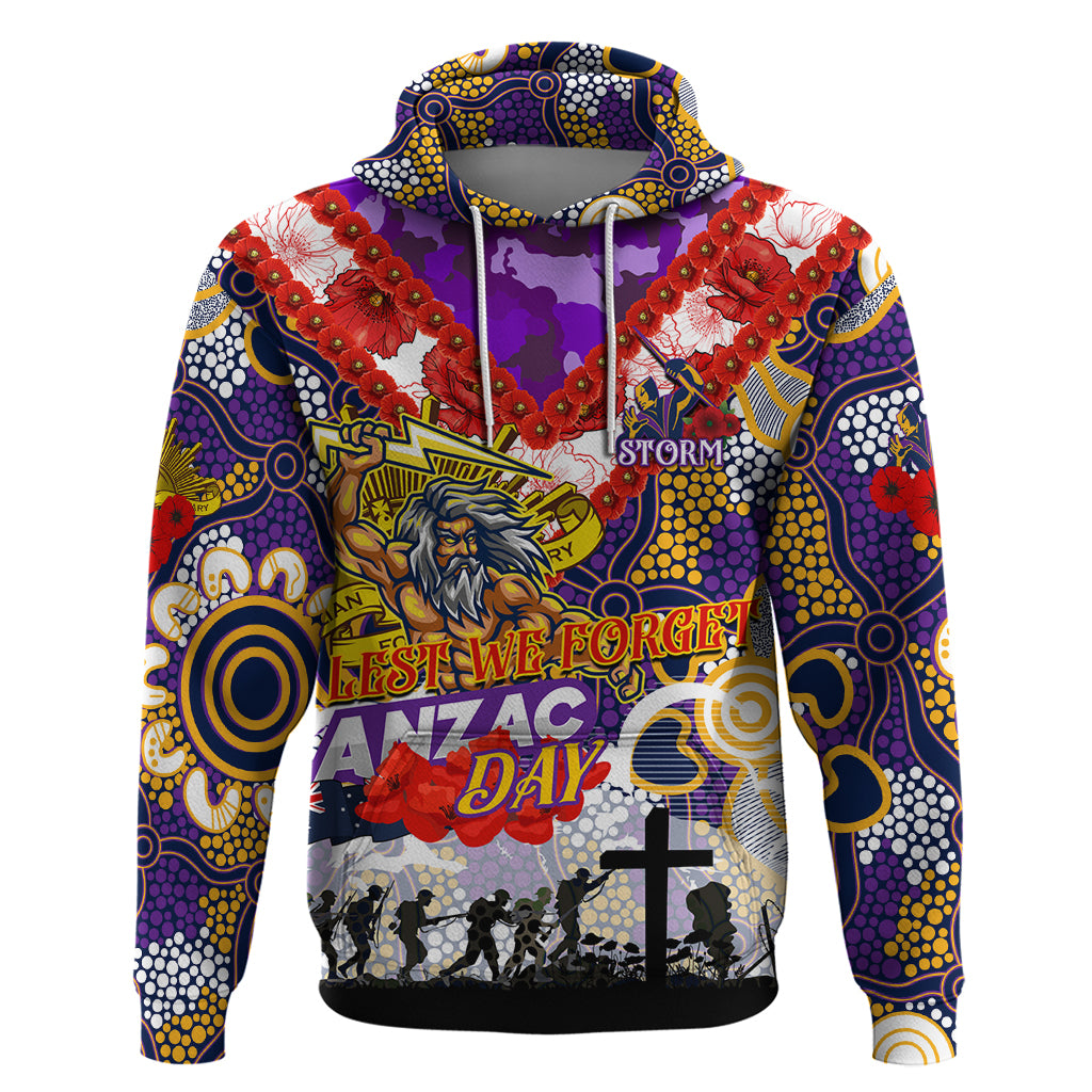 Personalised Storm ANZAC Day Hoodie Aboriginal Rising Sun