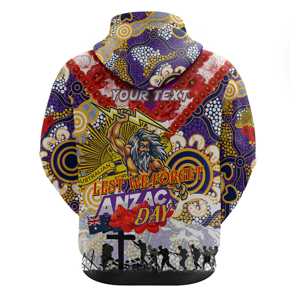 Personalised Storm ANZAC Day Hoodie Aboriginal Rising Sun