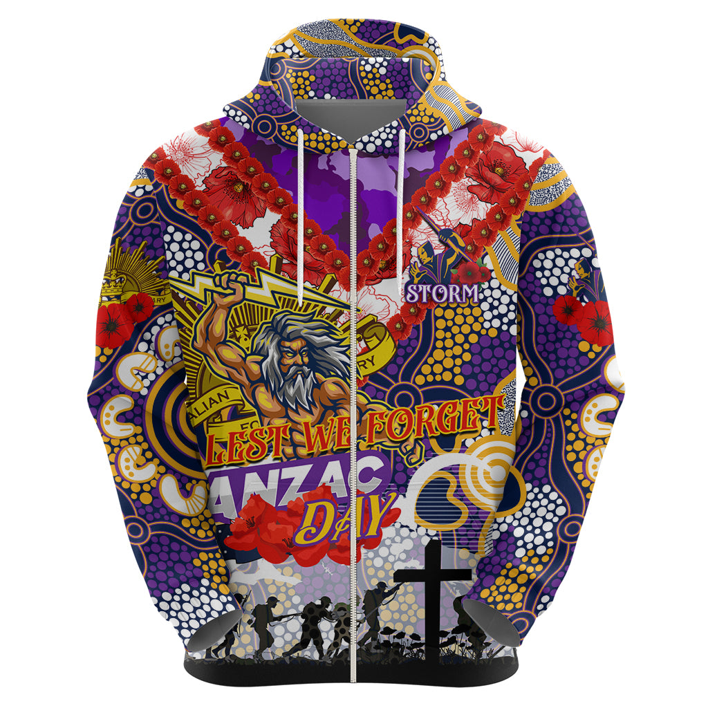 Personalised Storm ANZAC Day Hoodie Aboriginal Rising Sun