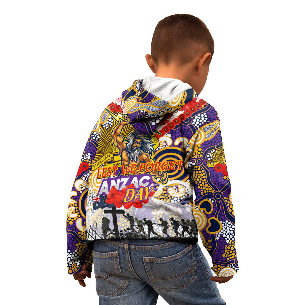 Personalised Storm ANZAC Day Kid Hoodie Aboriginal Rising Sun
