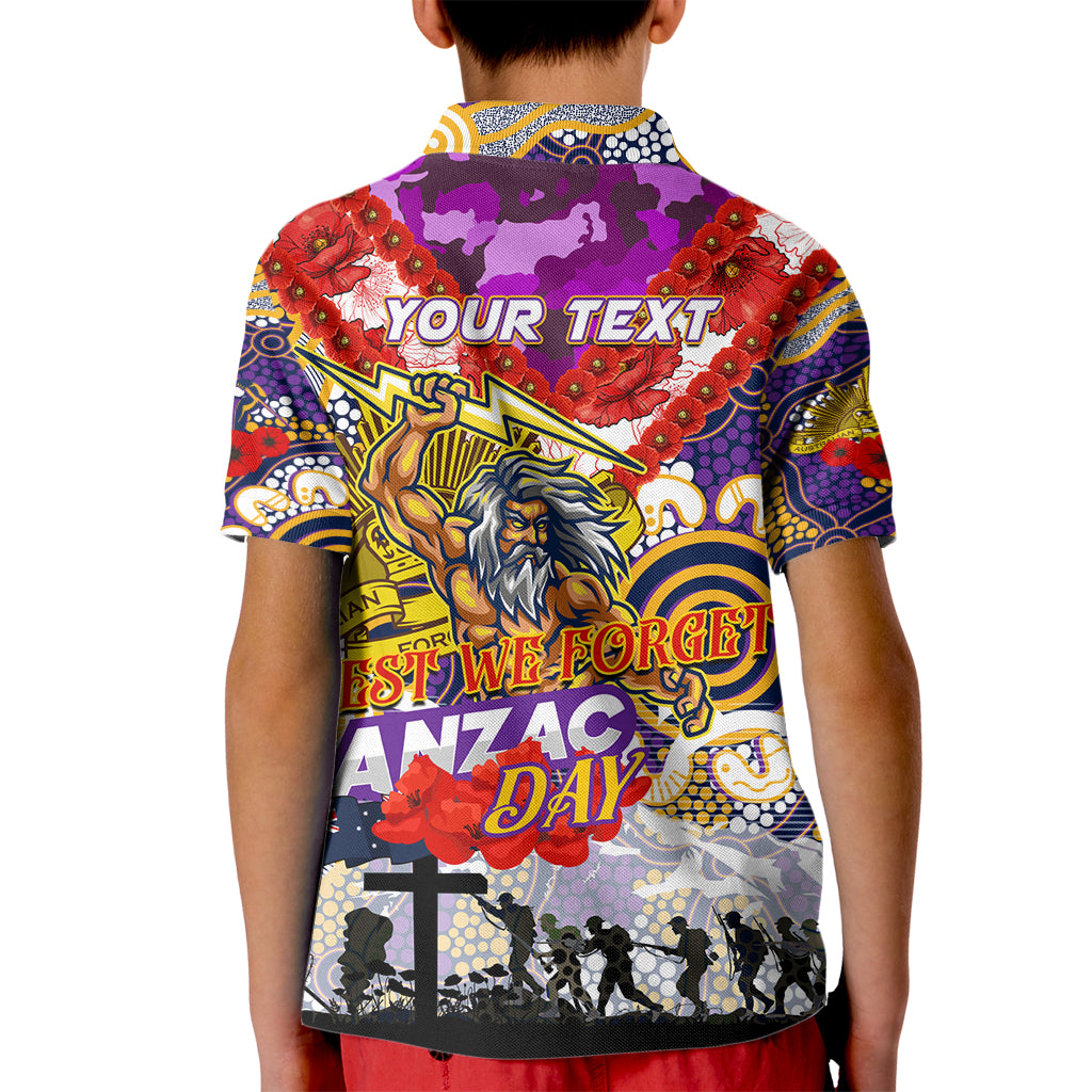 Personalised Storm ANZAC Day Kid Polo Shirt Aboriginal Rising Sun