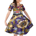 Personalised Storm ANZAC Day Kid Short Sleeve Dress Aboriginal Rising Sun