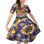 Personalised Storm ANZAC Day Kid Short Sleeve Dress Aboriginal Rising Sun