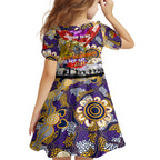 Personalised Storm ANZAC Day Kid Short Sleeve Dress Aboriginal Rising Sun