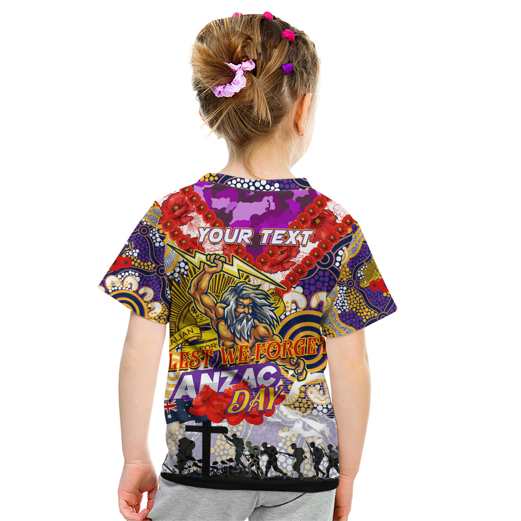 Personalised Storm ANZAC Day Kid T Shirt Aboriginal Rising Sun