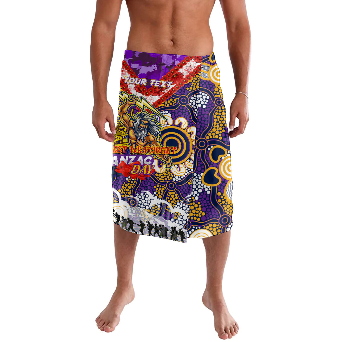 Personalised Storm ANZAC Day Lavalava Aboriginal Rising Sun