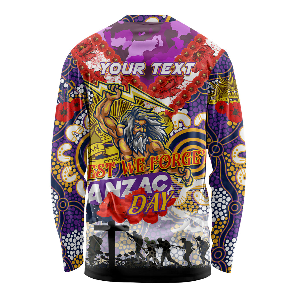 Personalised Storm ANZAC Day Long Sleeve Shirt Aboriginal Rising Sun