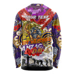 Personalised Storm ANZAC Day Long Sleeve Shirt Aboriginal Rising Sun