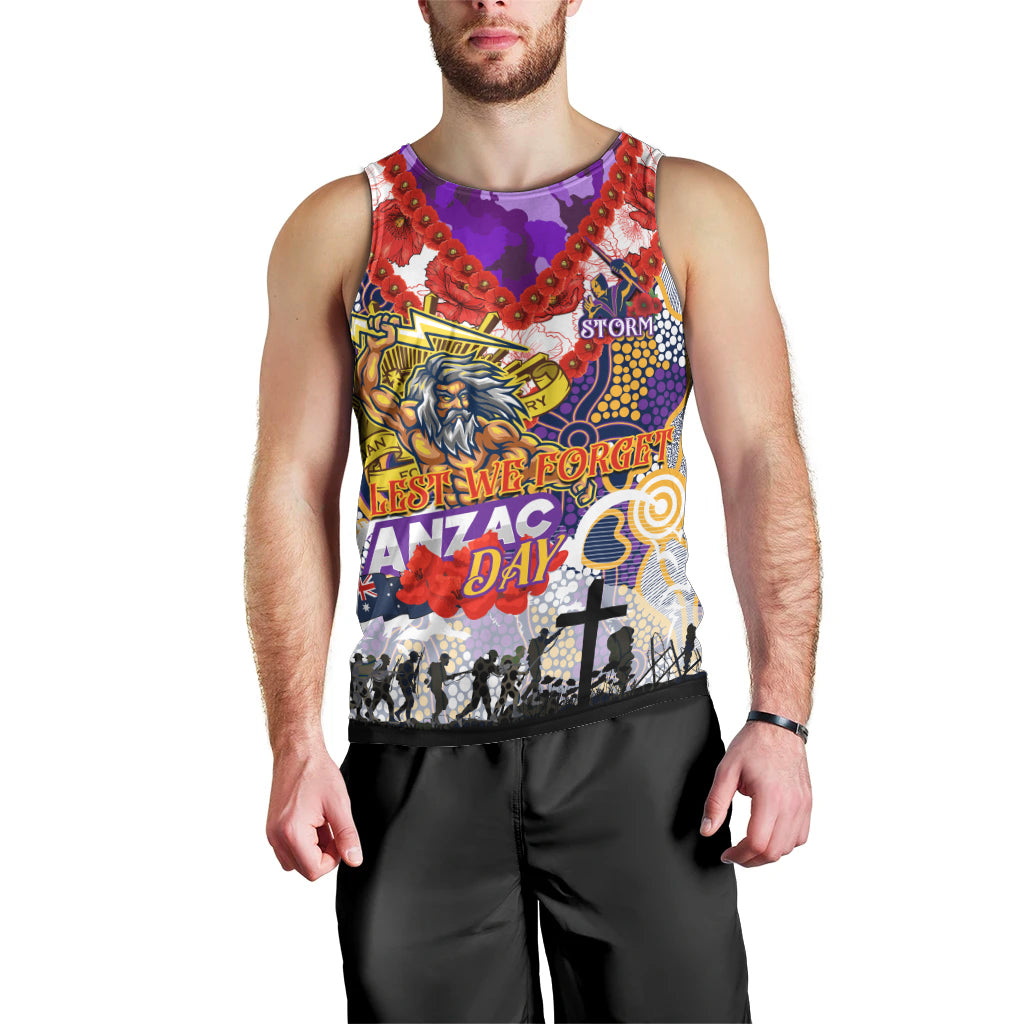 Personalised Storm ANZAC Day Men Tank Top Aboriginal Rising Sun