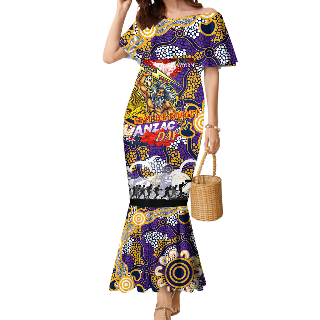 Personalised Storm ANZAC Day Mermaid Dress Aboriginal Rising Sun