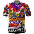 Personalised Storm ANZAC Day Polo Shirt Aboriginal Rising Sun