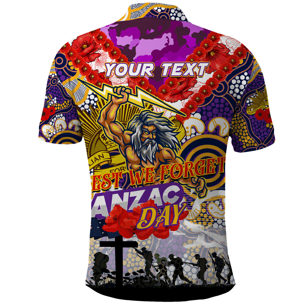Personalised Storm ANZAC Day Polo Shirt Aboriginal Rising Sun