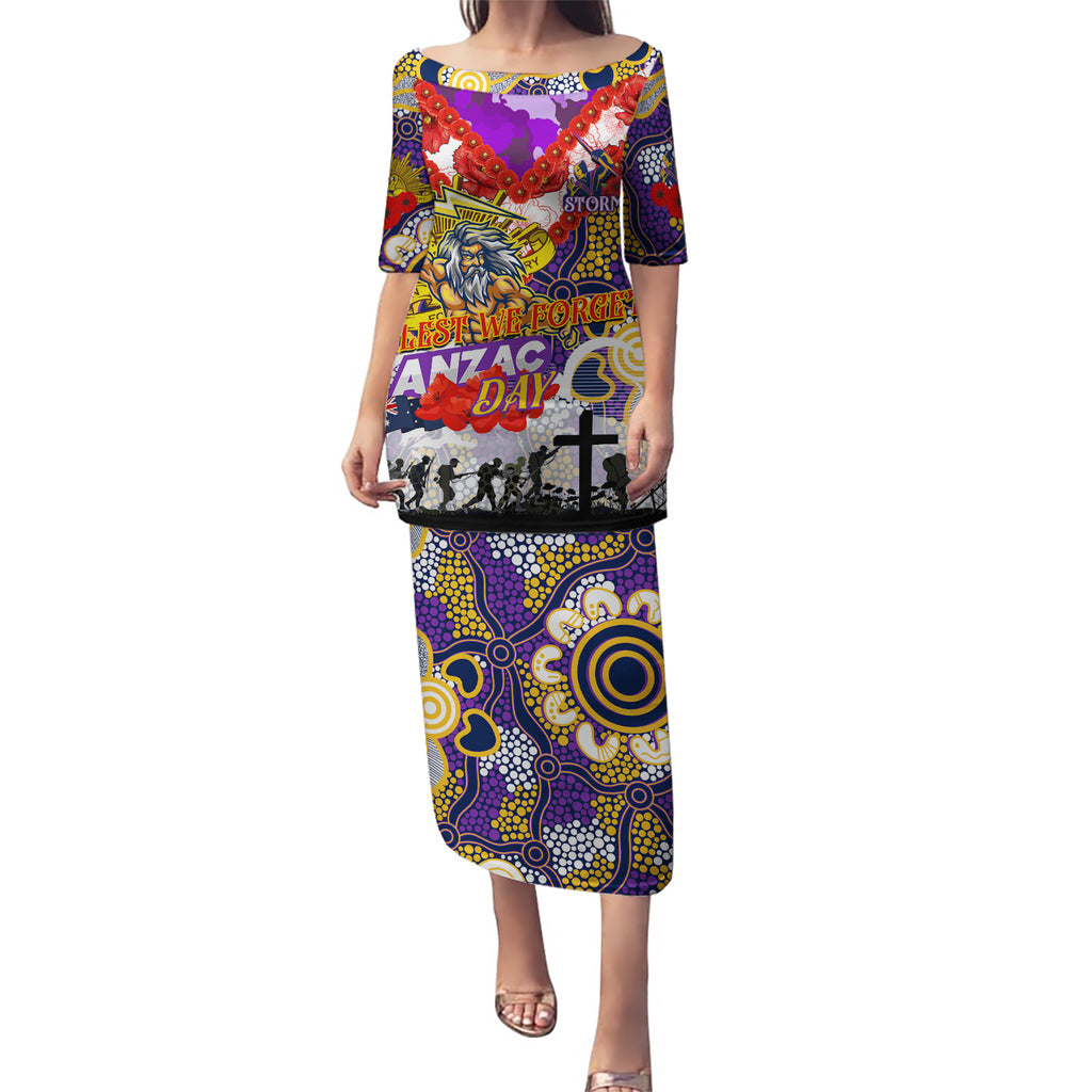 Personalised Storm ANZAC Day Puletasi Aboriginal Rising Sun