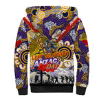 Personalised Storm ANZAC Day Sherpa Hoodie Aboriginal Rising Sun