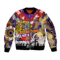 Personalised Storm ANZAC Day Sleeve Zip Bomber Jacket Aboriginal Rising Sun