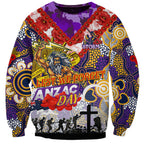 Personalised Storm ANZAC Day Sweatshirt Aboriginal Rising Sun