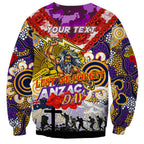 Personalised Storm ANZAC Day Sweatshirt Aboriginal Rising Sun
