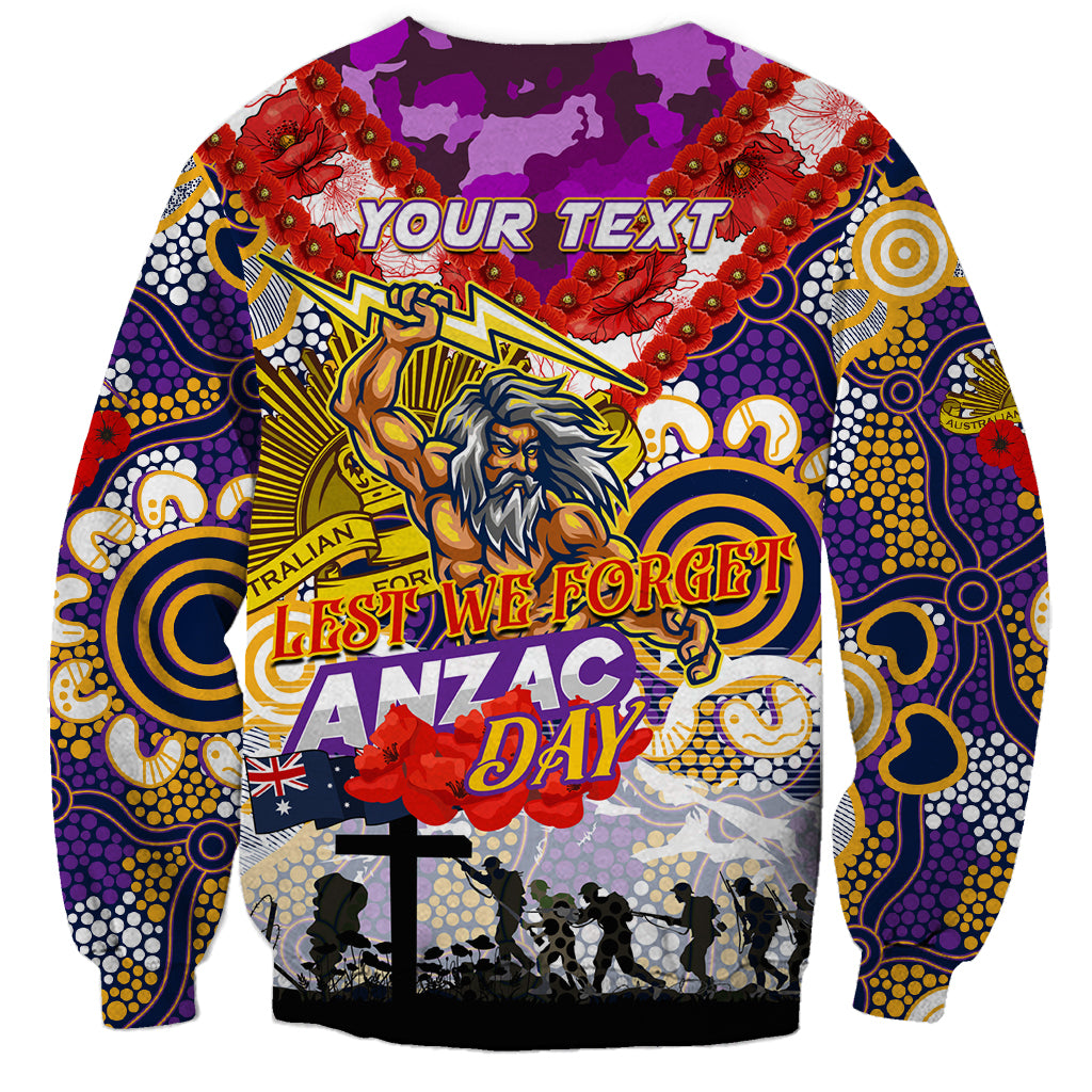 Personalised Storm ANZAC Day Sweatshirt Aboriginal Rising Sun