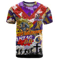 Personalised Storm ANZAC Day T Shirt Aboriginal Rising Sun