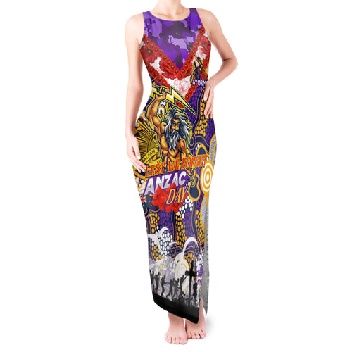Personalised Storm ANZAC Day Tank Maxi Dress Aboriginal Rising Sun