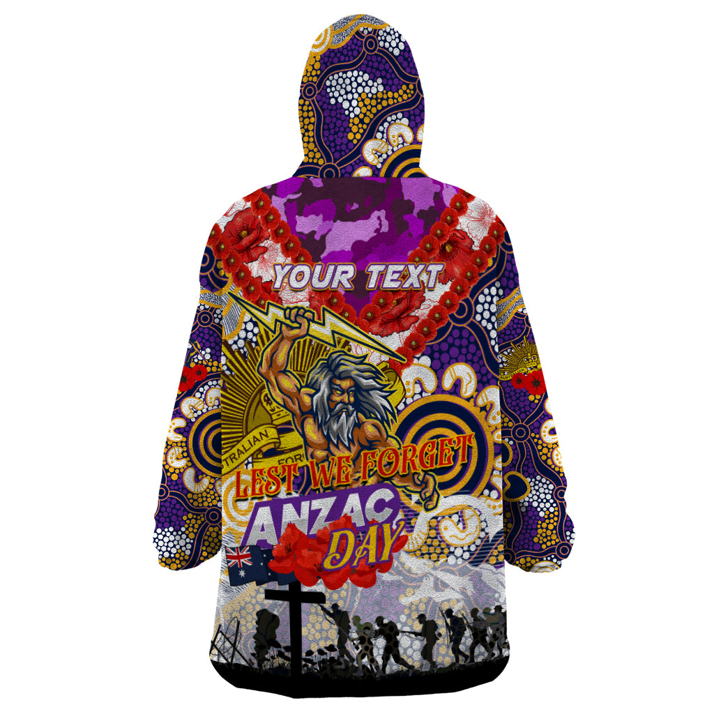 Personalised Storm ANZAC Day Wearable Blanket Hoodie Aboriginal Rising Sun