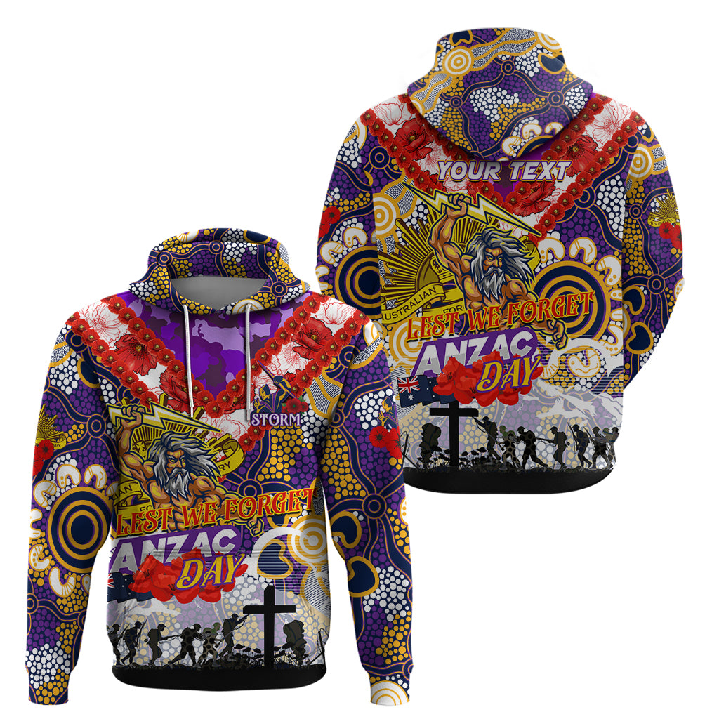 Personalised Storm ANZAC Day Zip Hoodie Aboriginal Rising Sun