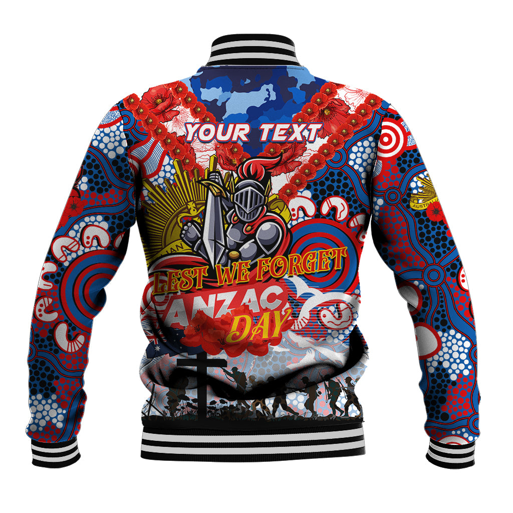 Personalised Knights ANZAC Day Baseball Jacket Aboriginal Rising Sun