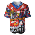 Personalised Knights ANZAC Day Baseball Jersey Aboriginal Rising Sun