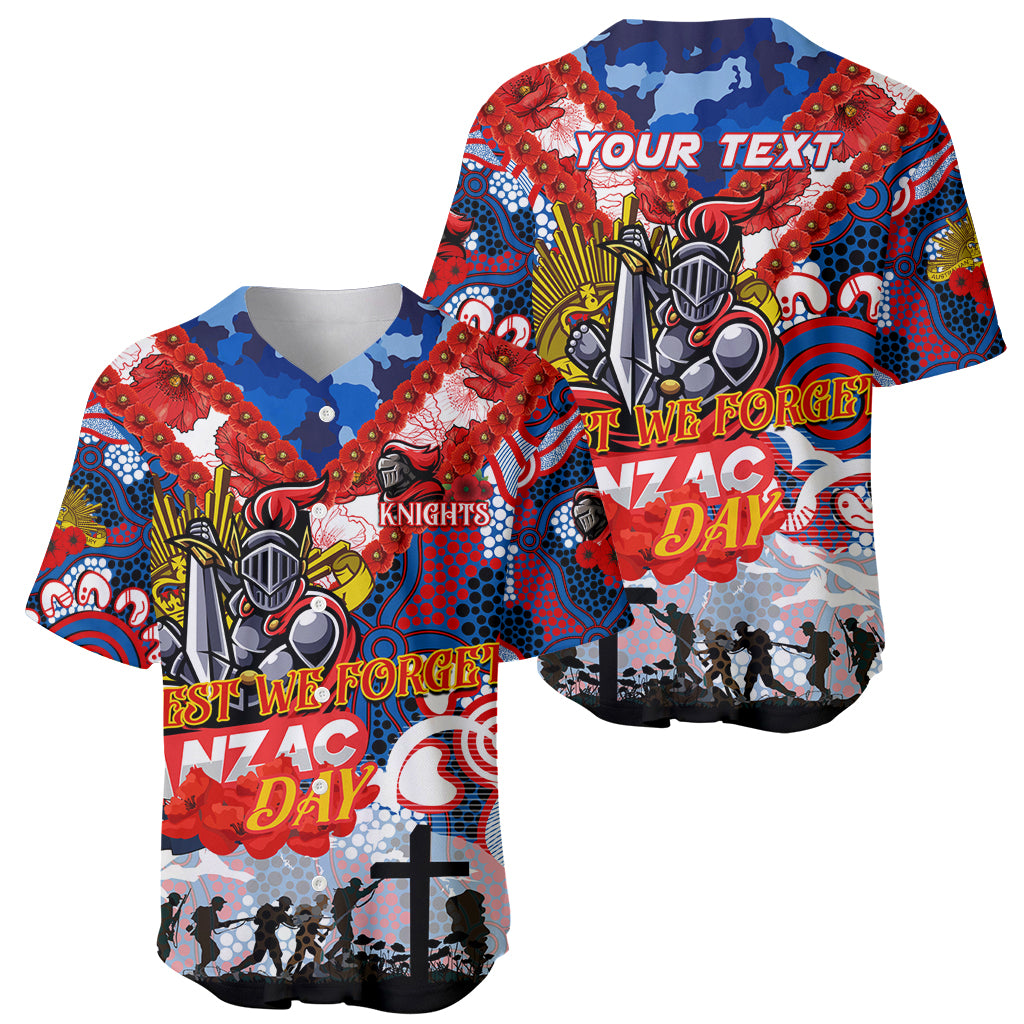 Personalised Knights ANZAC Day Baseball Jersey Aboriginal Rising Sun