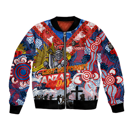 Personalised Knights ANZAC Day Bomber Jacket Aboriginal Rising Sun