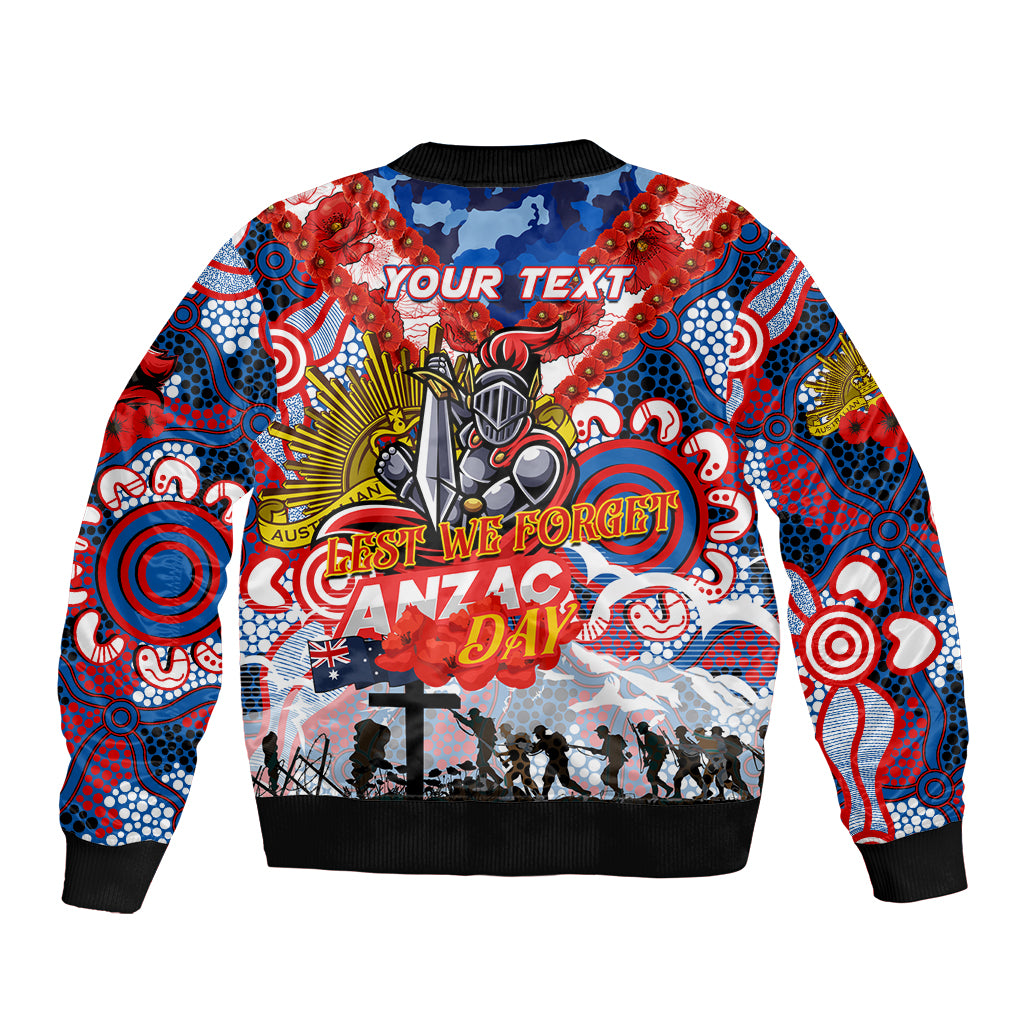 Personalised Knights ANZAC Day Bomber Jacket Aboriginal Rising Sun