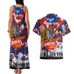 Personalised Knights ANZAC Day Couples Matching Tank Maxi Dress and Hawaiian Shirt Aboriginal Rising Sun