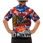Personalised Knights ANZAC Day Family Matching Mermaid Dress and Hawaiian Shirt Aboriginal Rising Sun