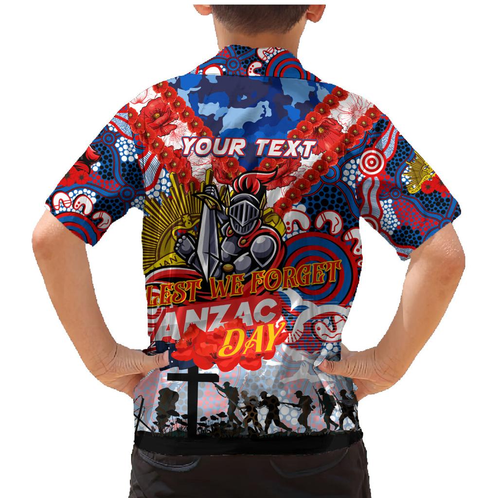 Personalised Knights ANZAC Day Family Matching Mermaid Dress and Hawaiian Shirt Aboriginal Rising Sun