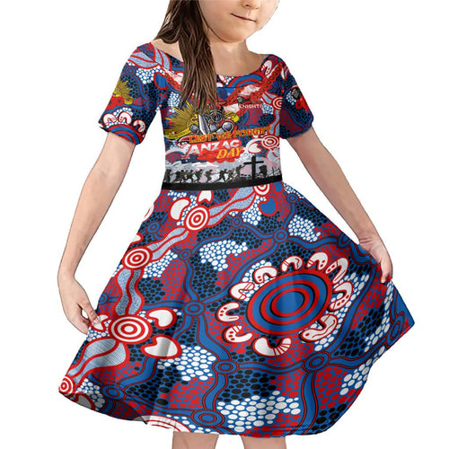 Personalised Knights ANZAC Day Family Matching Mermaid Dress and Hawaiian Shirt Aboriginal Rising Sun