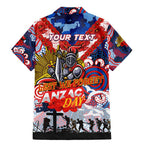 Personalised Knights ANZAC Day Family Matching Mermaid Dress and Hawaiian Shirt Aboriginal Rising Sun