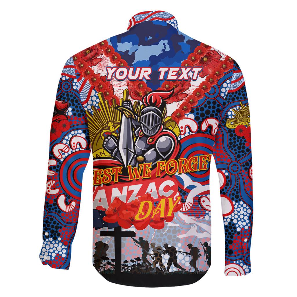 Personalised Knights ANZAC Day Family Matching Off Shoulder Maxi Dress and Hawaiian Shirt Aboriginal Rising Sun