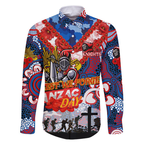 Personalised Knights ANZAC Day Family Matching Puletasi and Hawaiian Shirt Aboriginal Rising Sun