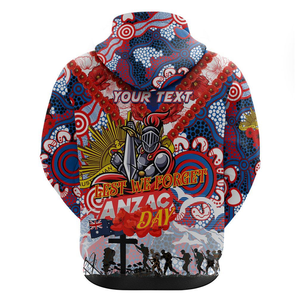 Personalised Knights ANZAC Day Hoodie Aboriginal Rising Sun