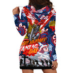 Personalised Knights ANZAC Day Hoodie Dress Aboriginal Rising Sun