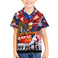 Personalised Knights ANZAC Day Kid Hawaiian Shirt Aboriginal Rising Sun