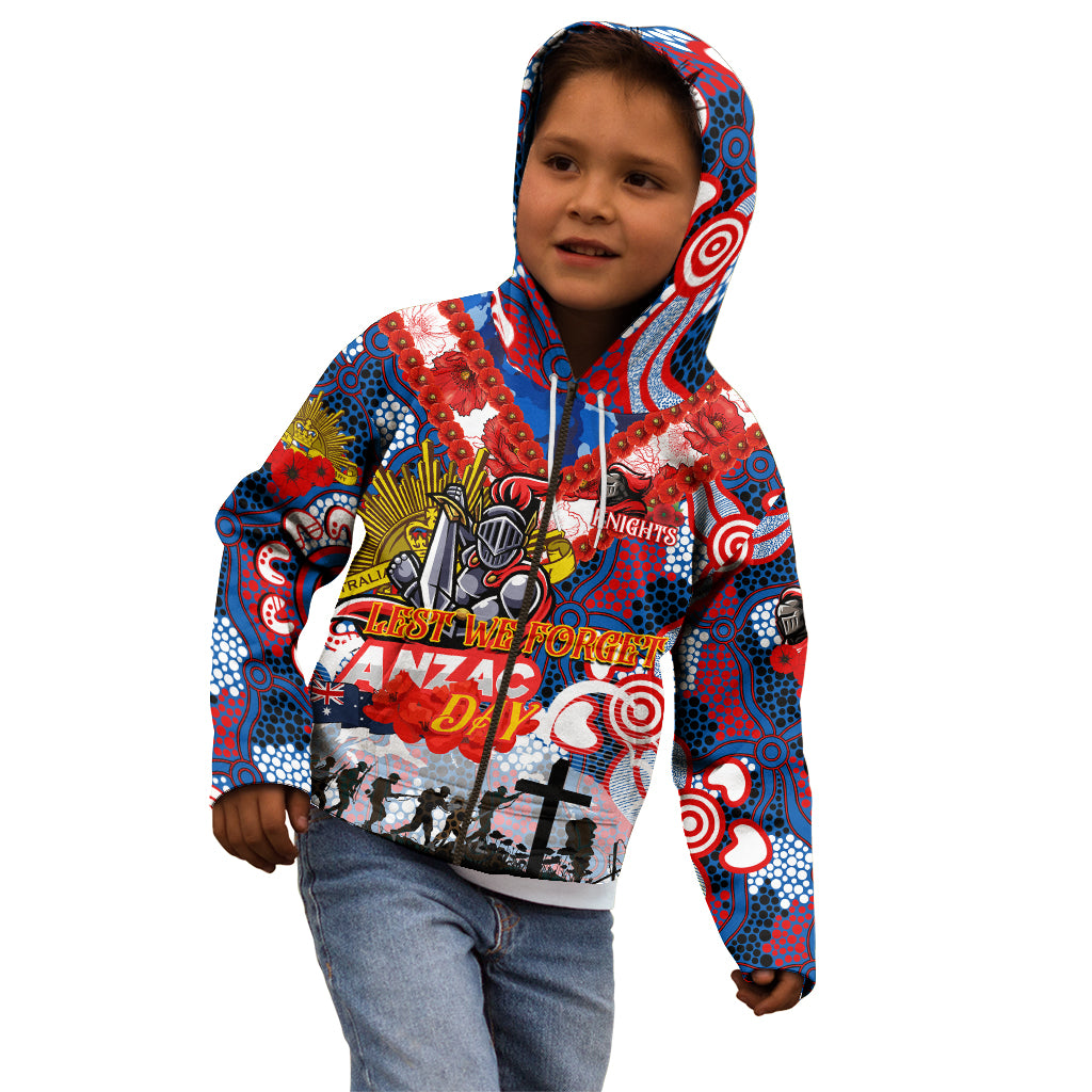 Personalised Knights ANZAC Day Kid Hoodie Aboriginal Rising Sun