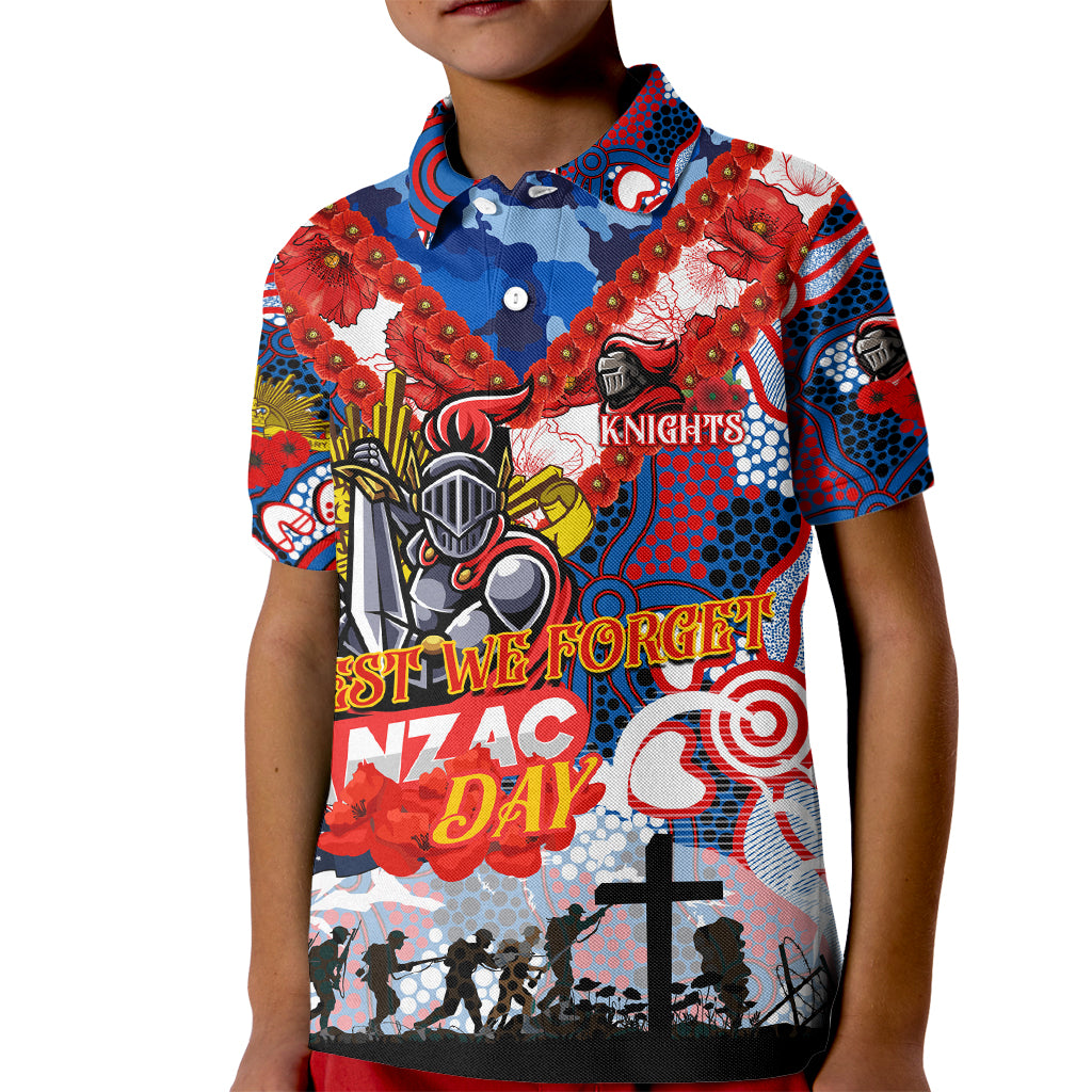 Personalised Knights ANZAC Day Kid Polo Shirt Aboriginal Rising Sun