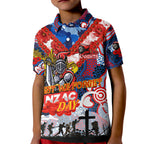 Personalised Knights ANZAC Day Kid Polo Shirt Aboriginal Rising Sun