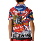 Personalised Knights ANZAC Day Kid Polo Shirt Aboriginal Rising Sun