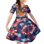 Personalised Knights ANZAC Day Kid Short Sleeve Dress Aboriginal Rising Sun