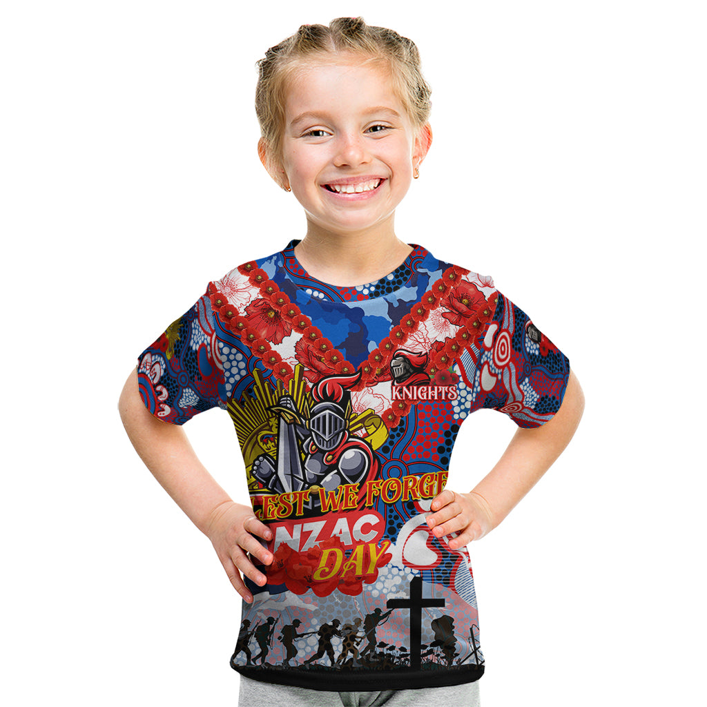 Personalised Knights ANZAC Day Kid T Shirt Aboriginal Rising Sun