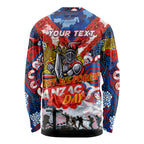 Personalised Knights ANZAC Day Long Sleeve Shirt Aboriginal Rising Sun